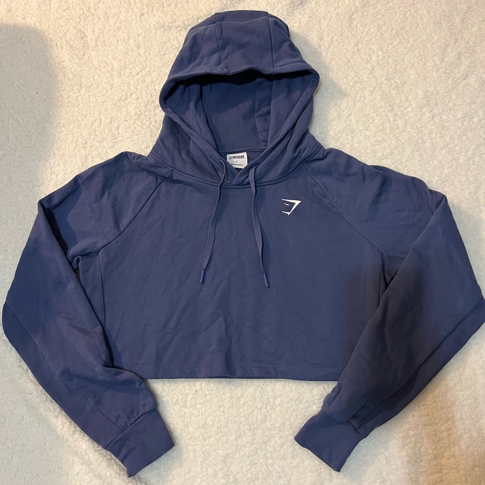 Purple Gymshark Cropped Hoodie